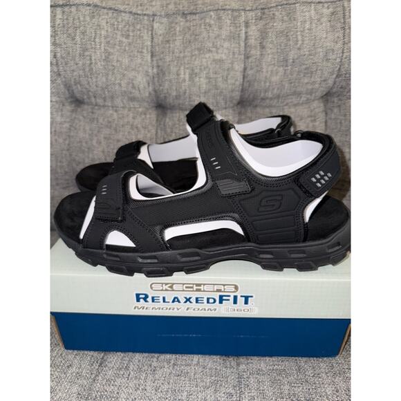 Sketchers men’s garver louden black sandals NIB size 13 main image 8